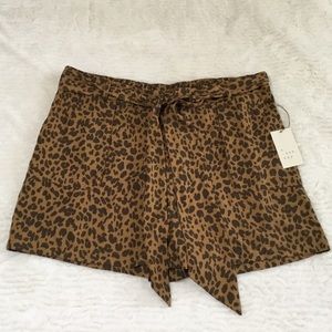 A New Day Leopard Print Tie Belt Short Sz.XXL NWT.